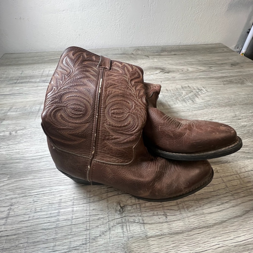 Durango Western Boots Mens 9.5EE Brown Leather DB5133 Cowboy Pointed Toe Stitch